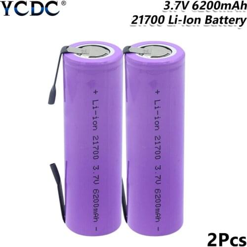 3.7V 21700 6200mAh li-lon battery 21700 20A Rate Discharge ternary Electric car lithium batteries With DIY Nickel sheets