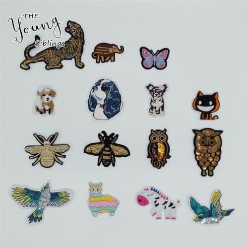 Cartoon Fashion Sequins Animal Pattern Iron no patch Badges Embroidery Sewing DIY Craft Supplies Accessories 2~10pcs for sale