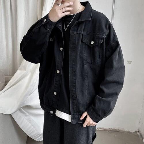 2021 Men Black Jeans Jacket Coats Casual Windbreaker Pockets Mens Overalls Bomber Jacket Hip Hop Streetwear Man Outwear