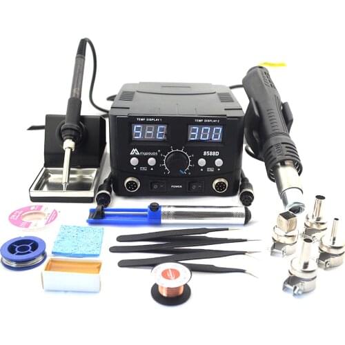 MYPOVOS 8588D Double Digital Display Electric Soldering Irons +Hot Air Gun Better SMD Rework Station Upgrade from 8586 8586D+ 87