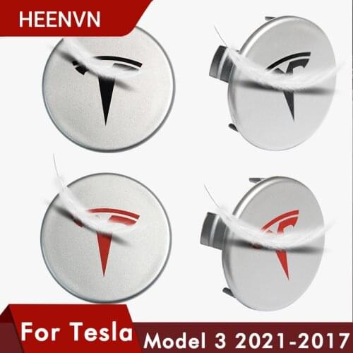 Heenvn Aero Wheel Cap Kit For Tesla Model 3 2021 Accessories Wheel Cap Center Cap Set Badge Wheel Center Cap Cover Model3 Three