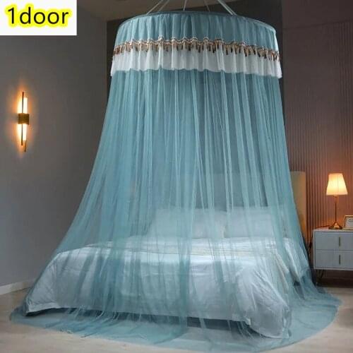 Canopy Bed Curtains Summer Hung Dome Mosquito Net Polyester Mesh Bed Canopy Tent Ceiling Mosquito Net Baby Adults Hanging Decor