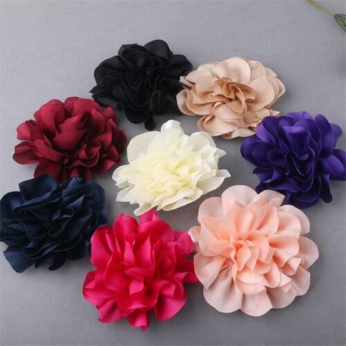 New 20PCs Vintage Retro Style Chiffon Flower Crafts DIY Jewelry Findings Accessory Material Toddler Kids Headband Flowers