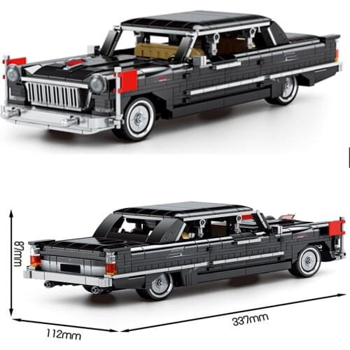 2021 NEW Technical Hong Qi CA72 Vintage Car Pull Back MOC Building Blocks Kit Bricks Auto Museum Classic Model Toys For Children