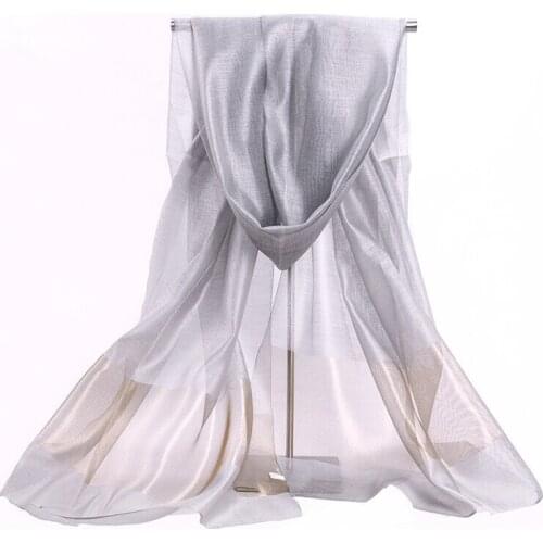New Fashion Designer Silver-Gray Womens Shawl Scarf Summer Scarves Mujeres Bufanda Chal Size 70 x 190cm WS021-A