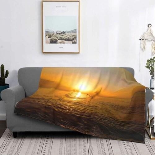 Paddle To Sunrise Early Morning Blankets Fleece Print Natural Multi-function Super Soft Throw Blanket for Sofa Couch Bedspread