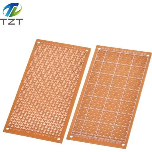 Single Side Wholesale universal 5x10cm Solderless PCB Test Breadboard Copper Prototype Paper Tinned Plate Joint holes DIY