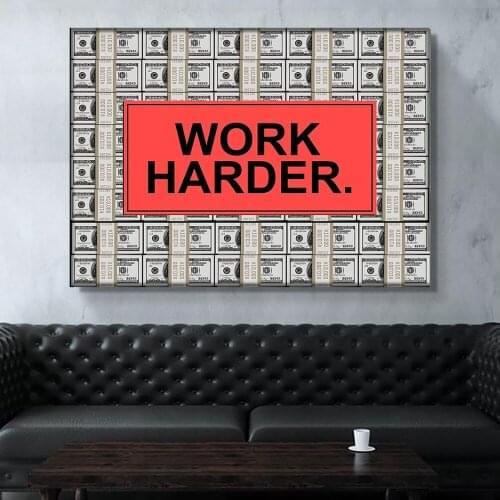 Poster 1 Piece Work Harder Quote Artwrok Hd Printed Wall Painting Modular Canvas Home Decoration Pictures for Living Room Decor
