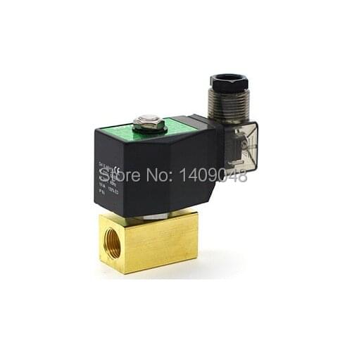 PU-04 Wiring type DC 12V 0~12bar 2/2 way direct acting NC brass G3/8" bsp water, oil, air solenoid valve FKM Seal orifice 4mm