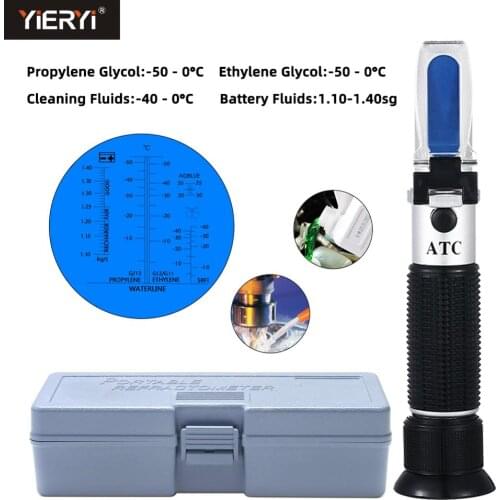 Yieryi ATC urea concentration Portable Refractometer Engine Fluid Glycol Antifreeze Freezing Point Car Battery Refractometer
