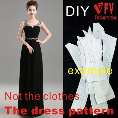 Dresses Sewing Pattern Template Cutting drawing Clothing DIY ((Not selling clothes)) BLQ- 207