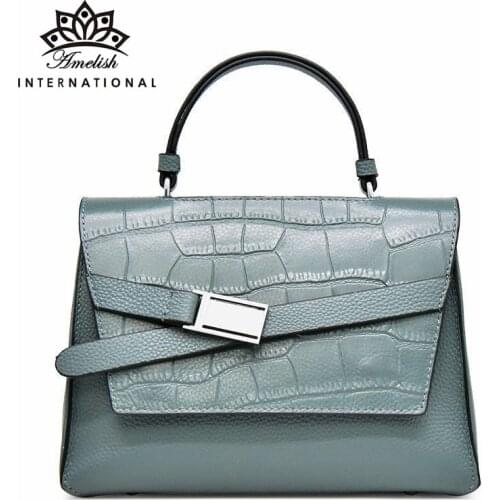 AMELISH Alligator Bags for Women 2021 Brand Designer Fashion Shoulder Handbag Large Capacity Office Lady Business Messenger Tote