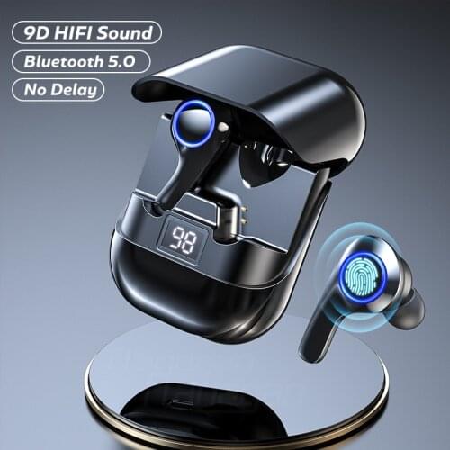 TWS Wireless Headphones Touch Control 9D Stereo Bluetooth V5.0 Earphones With Microphone Sport Gaming Waterproof Earbuds Headset