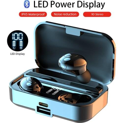 TWS Earphone Wireless Bluetooth-compatible Headphones Gaming Headset HIFI Stereo Bass With Mic Noise Reduction With Charging Box