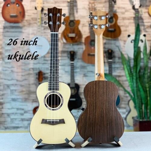 26 inch Ukulele 4 String Picea Asperata Solid Mini Guitar Stage Performance Concert Ukulele Rosewood Ukulele Gift UK2665