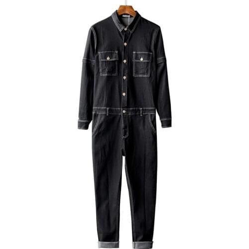 Spring and Autumn One-piece Suit Mens and Womens Embroidered Workwear Performance Sleeve Jumpsuit