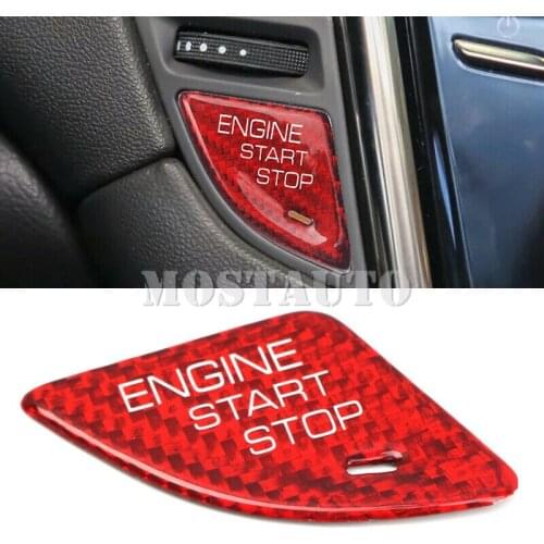 For Cadillac ATS 2013-2019 Red Engine Start Stop Switch Button Frame Cover Trim 1pcs Car Accessories Interior Car Decor Car Trim