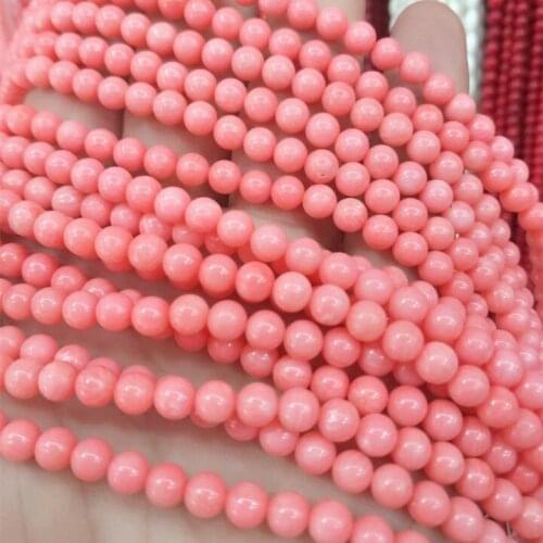 1 string nature pink coral beads loose coral accessories pink white red 3mm4mm 6mm 8mm round shape beads accessories jewelry par