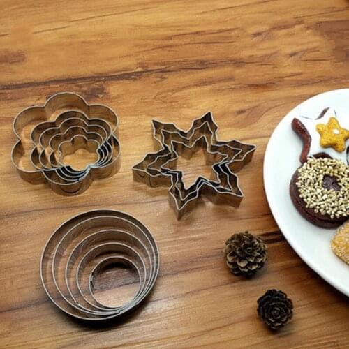 3 Types Cake Decorating Fondant Plunger Cutters Mold Mould Cookies Tools Kitchen Biscuit Stainless Steel Bakeware Snowflake