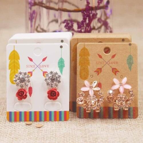 5*4cm Dreamcatcher earring tag card multi full color print/heart design earring package tag DIY Thank you tag card 50pcs/lot