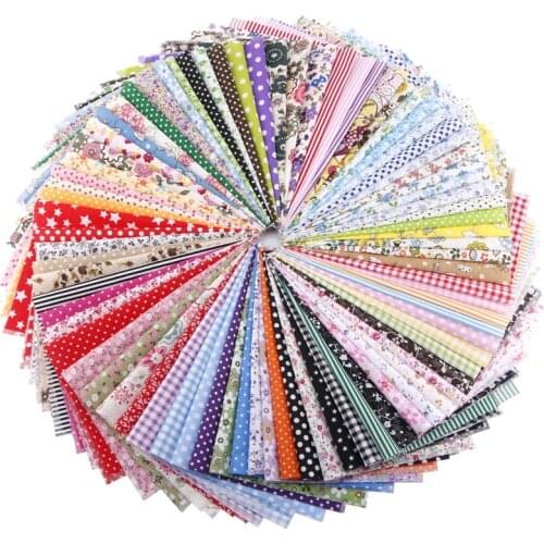 80pcs 20cm*24cm Random Thin Cotton Patchwork Fabric Clothes For Sewing Scrapbooking Fat Quarters Tissue Quilt Pattern Needlework