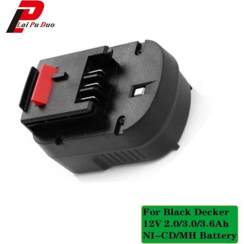 A12 For Black Decker2.0 3.0 3.6Ah 12V Ni-CD Ni-MH Replacement Power Tool Battery,FSB12,A12-XJ,FS120B,HPB12,A12EX,BD12PSK,CP122K