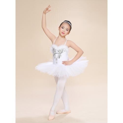 White Swan Lake Pancake Classical Professional Ballet Tutu Dancewear Girls Dance Costume Performance Ballet Dress for Children