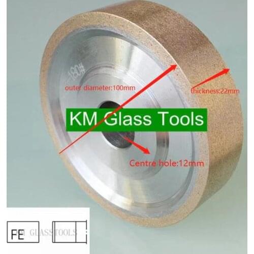 Free Shipping!KM 100x12xFE22mm Flat edge (1A1)Peripheral Daimond wheels,Grinding wheel,For glass grinding machine