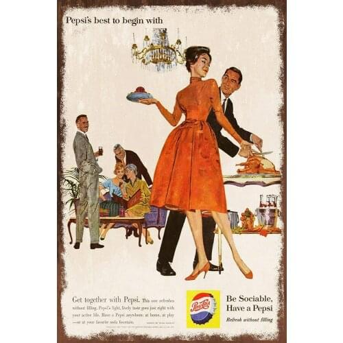 Cola Drink Party Decor Signs 12x8 Inch Metal Tin Sign