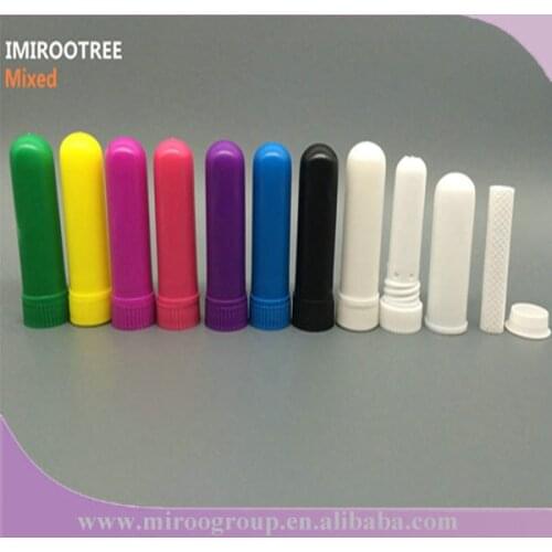 Essential Oil Aromatherapy Blank Nasal Inhaler Tubes (25 Complete Sticks), Muti Color Blank Nasal Containers