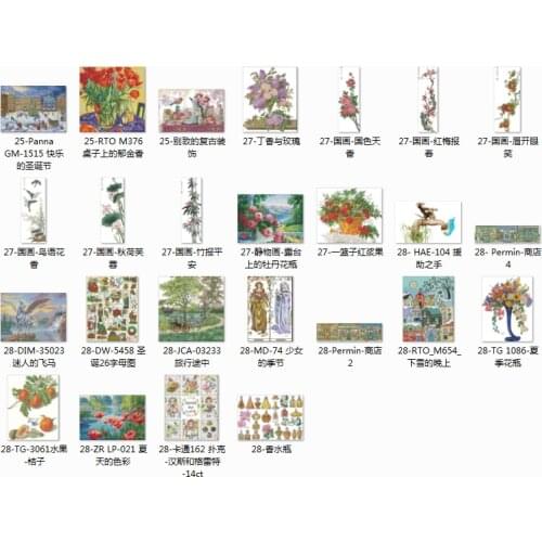 Top selling 16.99usd flowers 14 Counted Cross Stitch 11CT 14CT 18CT DIY Chinese Cross Stitch Kits Embroidery Needlework Sets