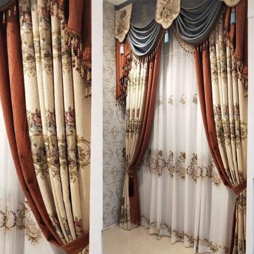 Customized Curtain for Living Room Bedroom Atmosphere Chinese Style Embroidery Fabric Cloth Left and Right Biparting Open