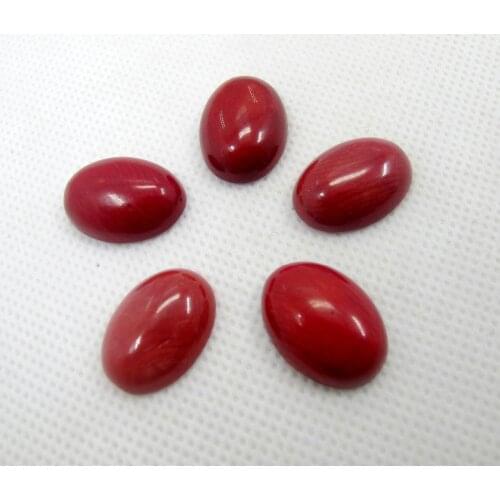 Red Coral Cabochon Jewelry Finding 3pcs/lot 12x16mm Oval Coral Jewelry Cabochon