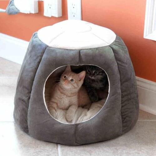 Pet Cat Nest Bed Kitten Cave House for Dog Puppy Rabbit Winter Warm Sleeping Mat Soft Cushion Removable Pad Pets Product