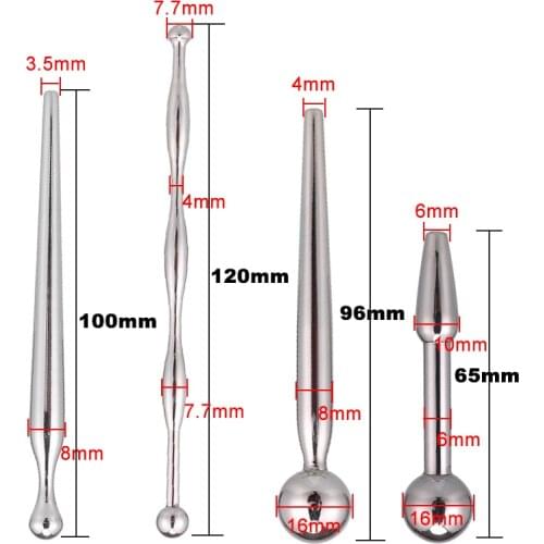 Small Stainless Steel Plug Beads Urethral Plug Metal Penis Insert Rod Dilators Masturbation Sex Toys For Men Penis