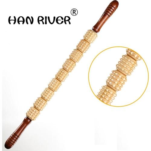 Meridian rod body massage roller pounded his waist back massage neck leg wooden massager Full-body massage stick