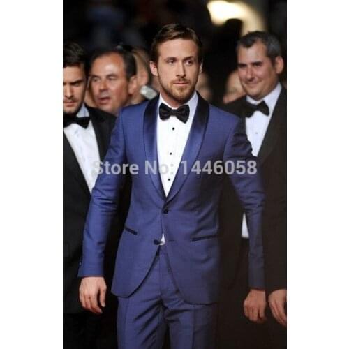 Custom Made Men 3 Piece Suit With Pants One Botton Royal Blue Groomsman Groom Tuxedos Best Man Suit Men Wedding Suits Slim Fit