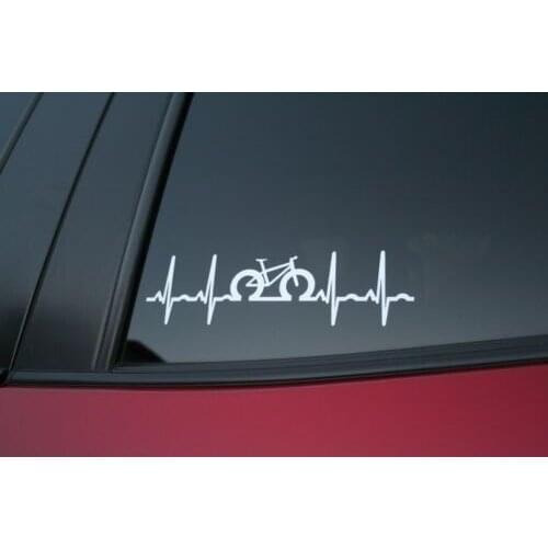 Fat Bike heartbeat die-cut window sticker 12.5cm