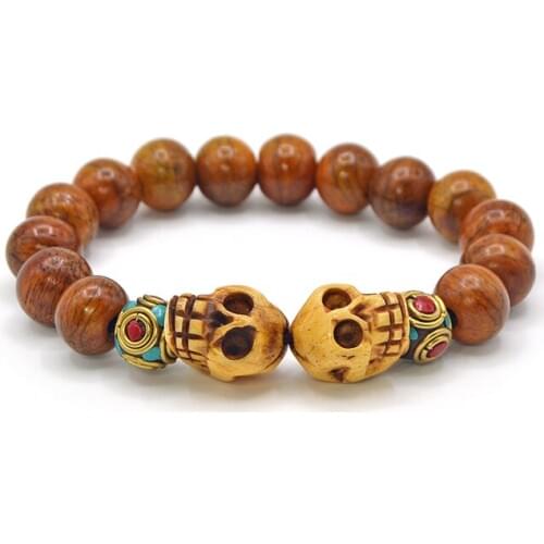 Wholesale Nepalese Handmade Natural Yak Bone Bracelet Retro Personality Chain Bracelet Vintage Style Male And Female Bracelet