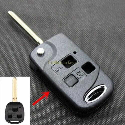 PINECONE for TOYOTA LAND CRUISER CAMRY COROLLA FJ Car Key Case 3 Buttons Uncut Brass Blade Modified Remote Key ABS Shell 1PC