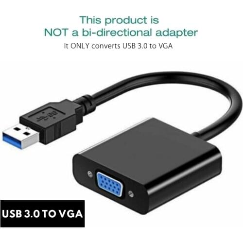 Pohiks USB 3.0 to VGA Graphic Converter Card Display Cable Suitable For Desktop Laptop PC Monitor Projector Converter Connector