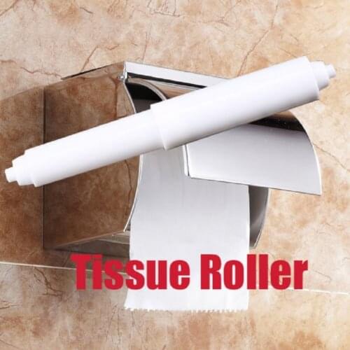 15.6cm Portable White Toilet Paper Roll Replacement Plastic Tissue Holder Roller Insert Flexible Stand Bathroom Accessories Tool