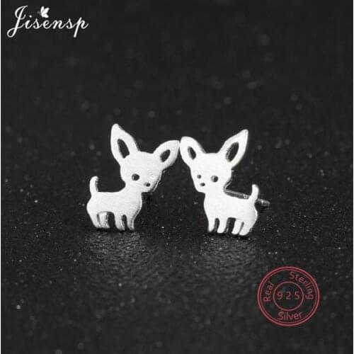 Lovely Chihuahua Dog Earrings Mini 925 Sterling Silver Animal Earrings for Women Children Sterling-Silver-Jewelry Wholesale