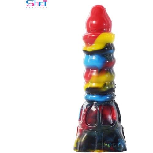 SHET Art Graffiti Dildo G-spot Clitoris Stimulate Anal Plug Adults Toys For Couple for Anal Orgasm Goods for Adults 18