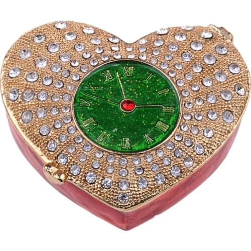 Heart shape box fashion jewelry box rhinestone trinket Box pewter Collectible ornament crafts birthday/Christmas/New Year gifts