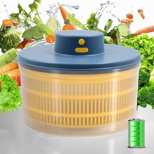 Salad Spinner Lettuce Vegetable Dryer Electric USB Rechargeable Quick Drying BPA-Free Fruit Spinner with Food Grade Material