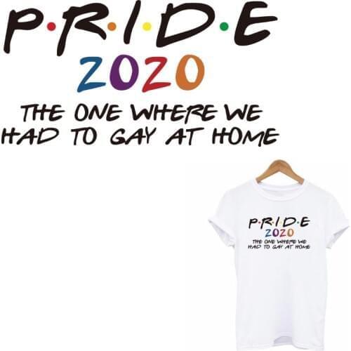 Pride 2020 Letter Design Iron On patches For Clothes DIY A-level Washable Thermal Patches Sticker Fashion Words Applique Decor