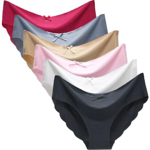 12pcs Set Seamless Panties For Women Soft Underwear Sexy Lingerie Ice Silk Breathable Briefs Skin-Friendly Underpants
