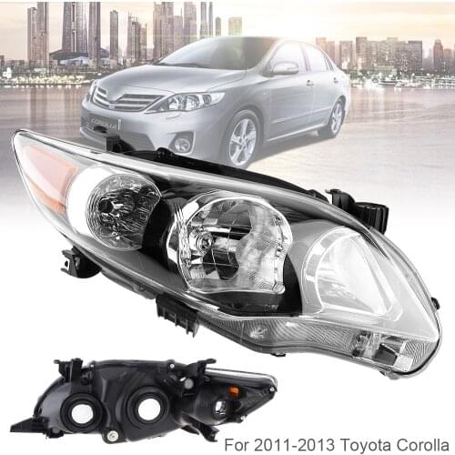 Waterproof Car Headlights Durable Left Right Side Headlamp Clear Lens 81110-02B60 Fit for 2011 - 2013 Toyota Corolla Base/CE/LE