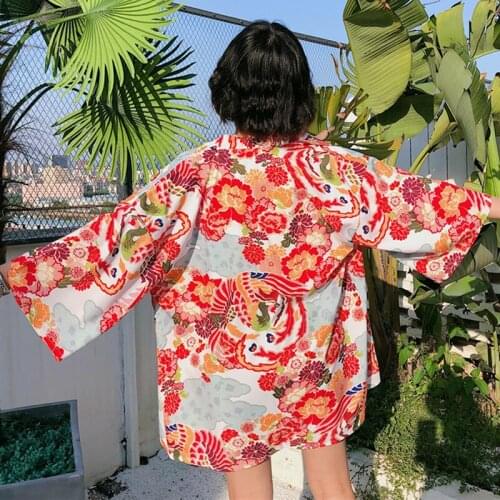 Japanese Kimono Cardigan Women Summer Hanfu bat sleeve cardigan Coat 2019 New Fashion Causal Cardigans Top Clothing
